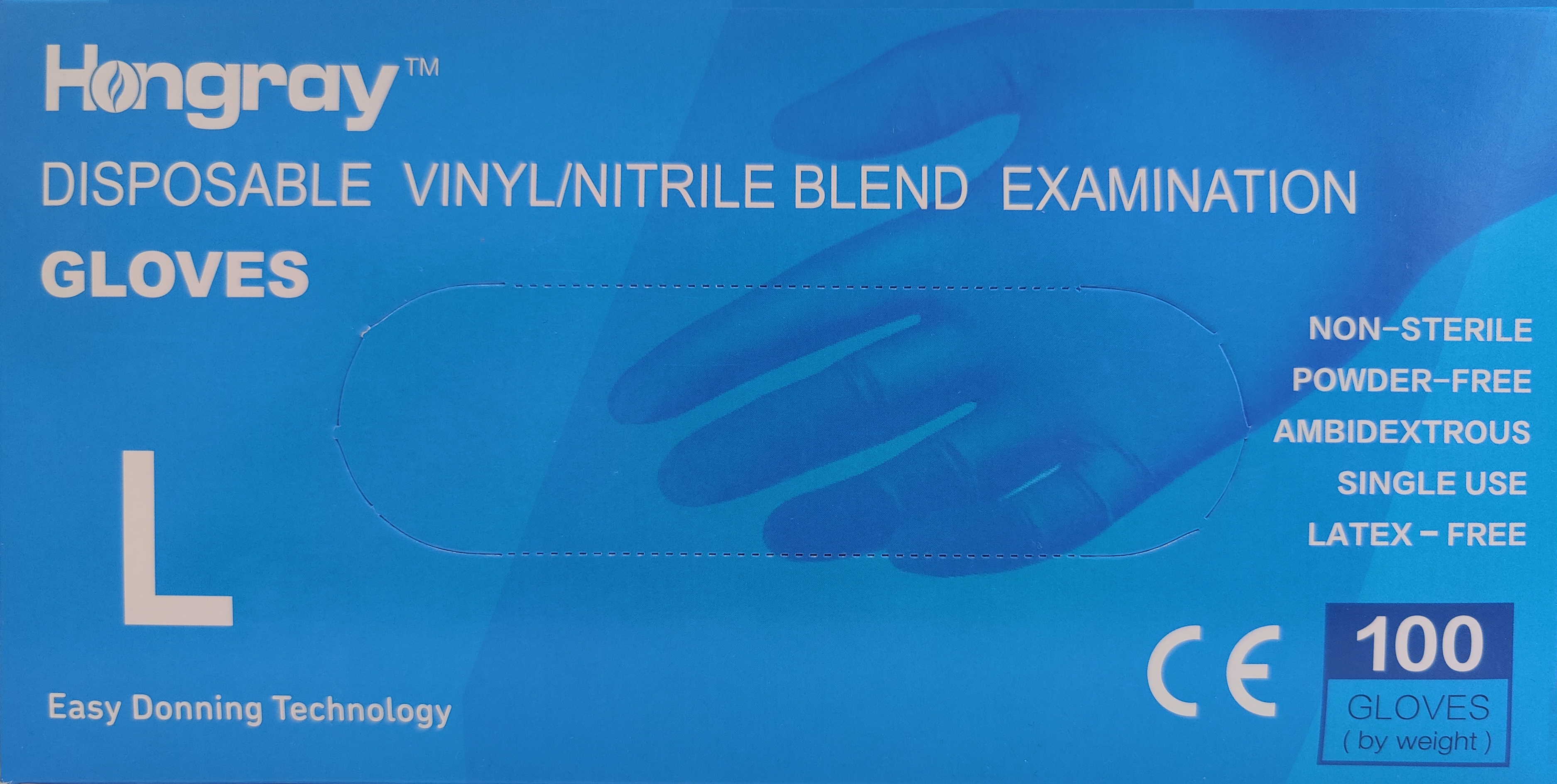Hongray Vinyl/Nitril Handschuhe Gr. L 100 Stück