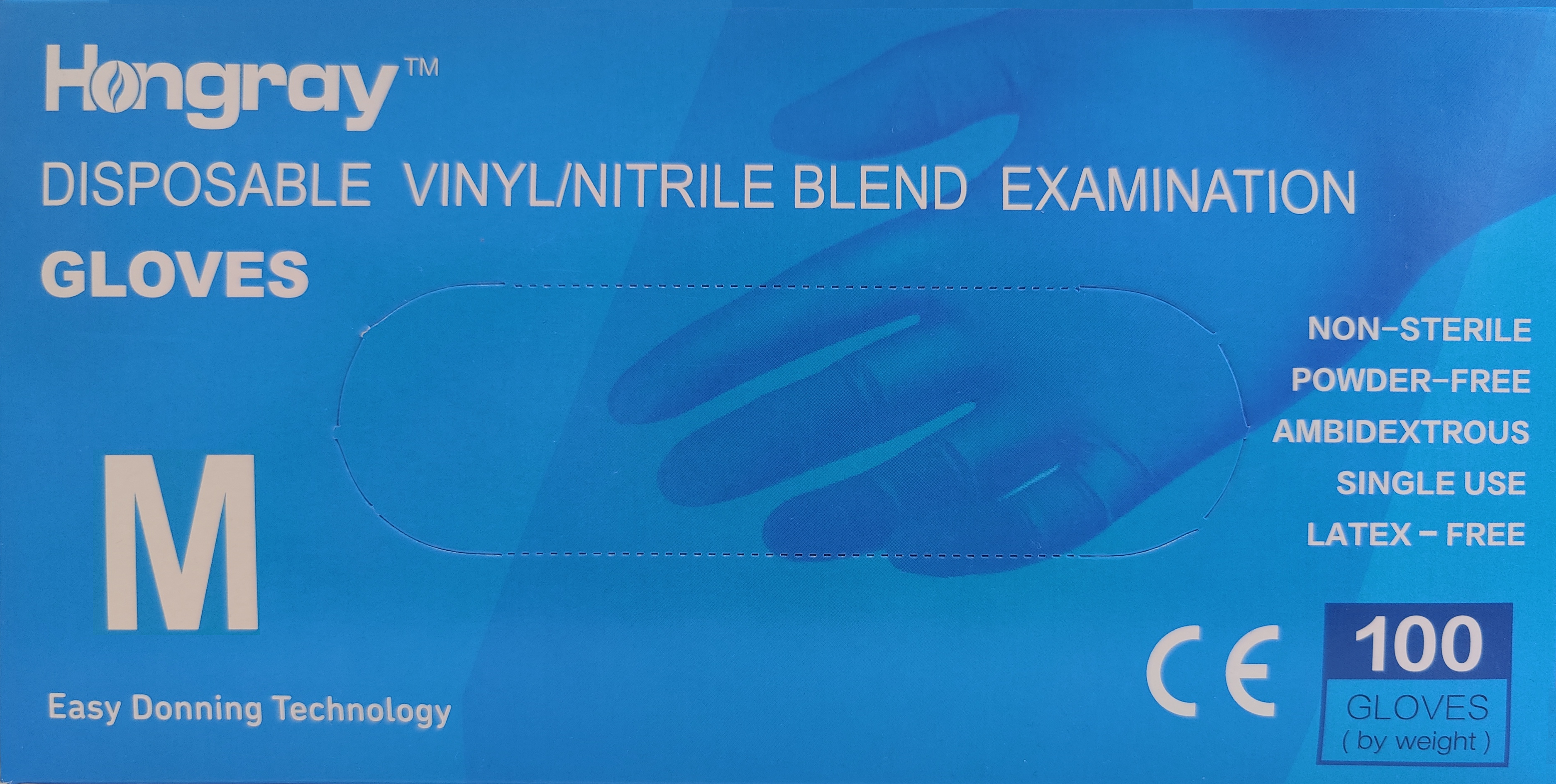 Hongray Vinyl/Nitril Handschuhe Gr. M 100 Stück